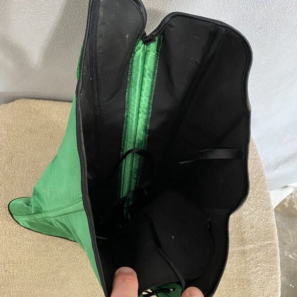 Green Glitter Steel Boned Overbust Corset Top Lace Up Back Size S Gothic Festiva - Picture 7 of 8